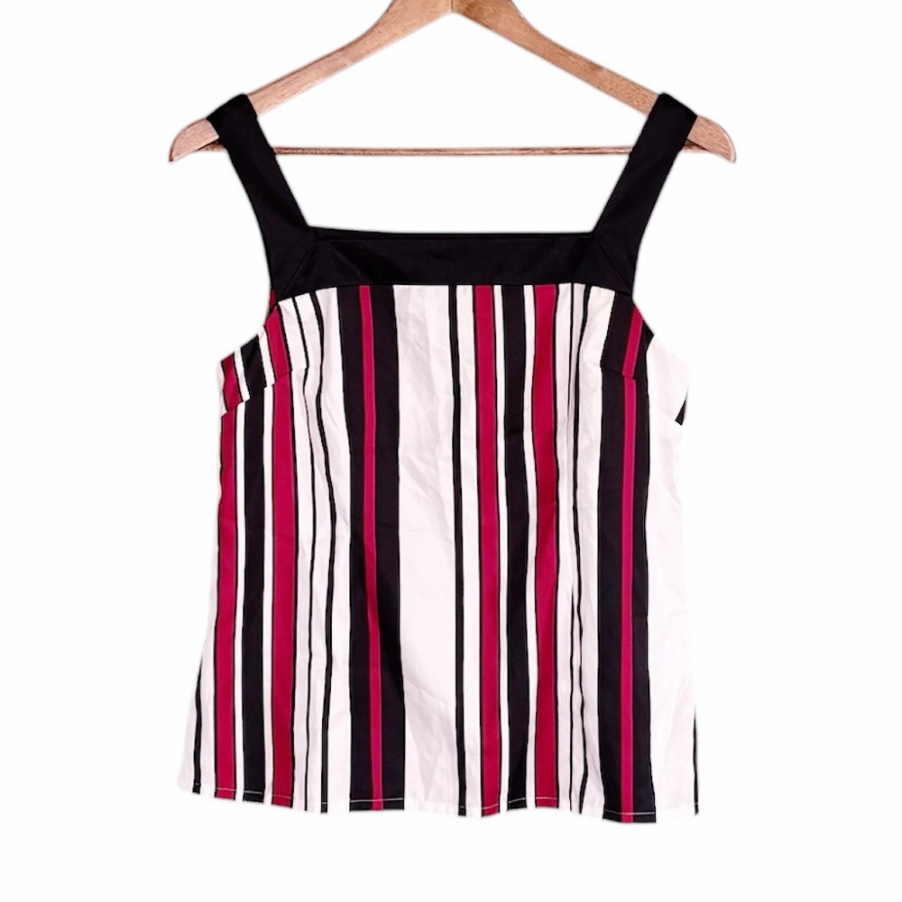 Ann Taylor Petites Satin Vertical Striped Y2K Tank Top Size 4P